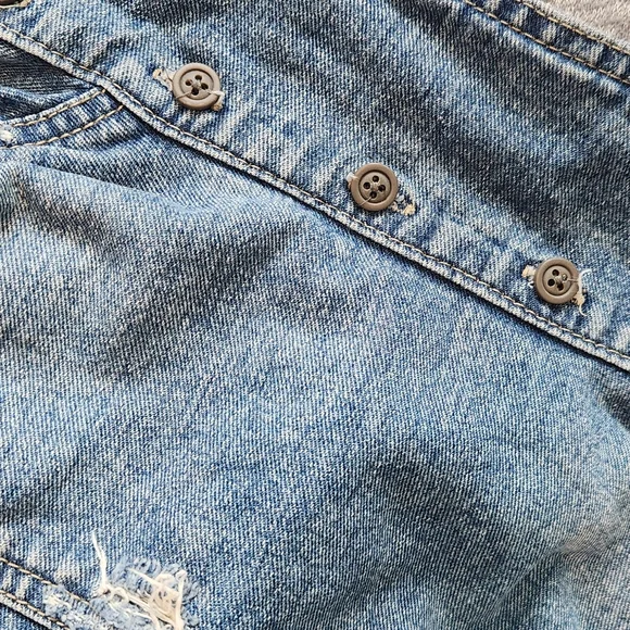 Free People Denim and Knit Gray Women's Jacket - Picture 8 of 9